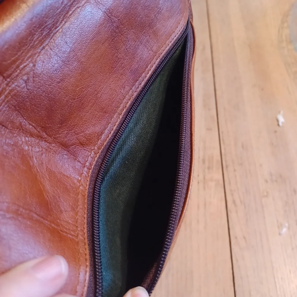 MEN'S VINTAGE LEATHER CROSSBODY MESSENGER BAG